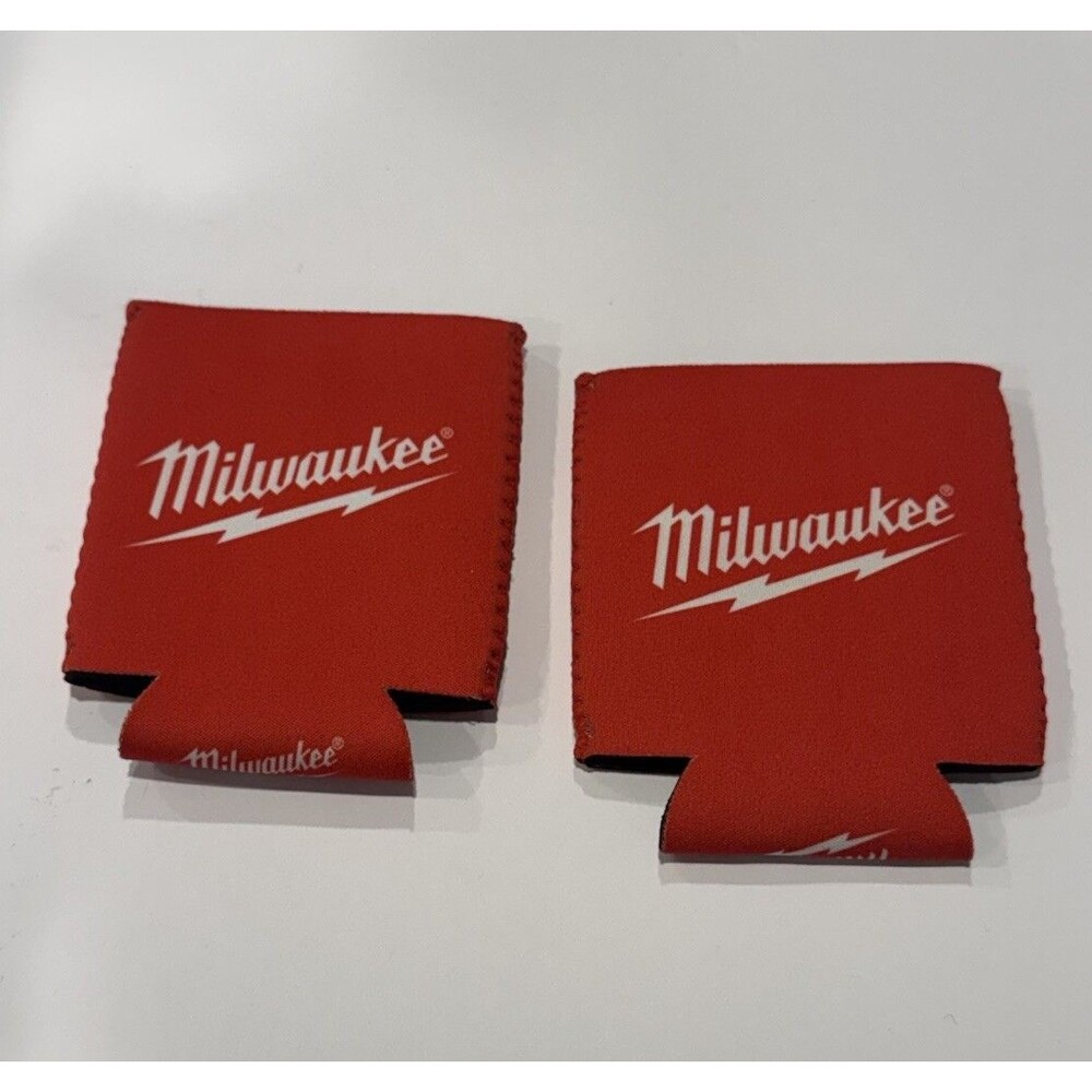 Milwaukee Tools Logo Red White Can Cooler Insulated Koozie Coozie  2 Bundle